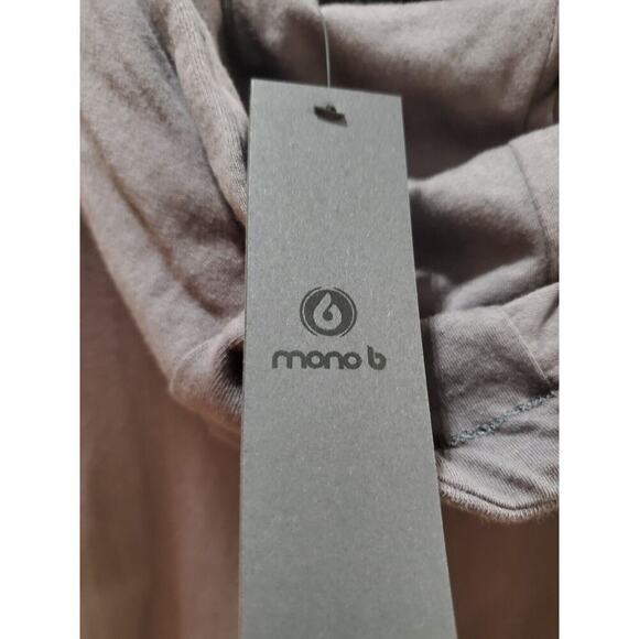 Mono B Mens Gray Solid 100% Cotton Drawstring Regular Fit Long Sleeve Hoodie - Picture 5 of 12